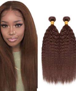 #4 Brown Bundles Cabello Humano Ondulado Rizado 28 30