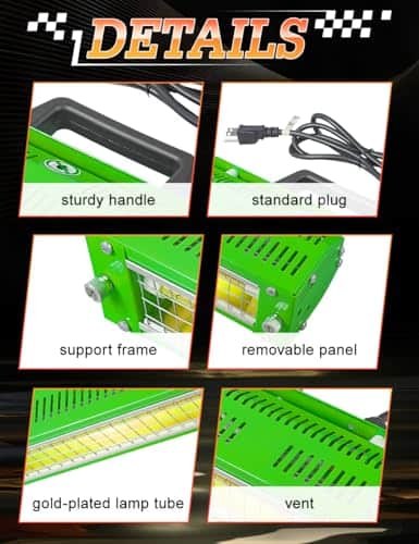 Lámpara de curado de pintura por infrarrojos portátil - Imagen 6