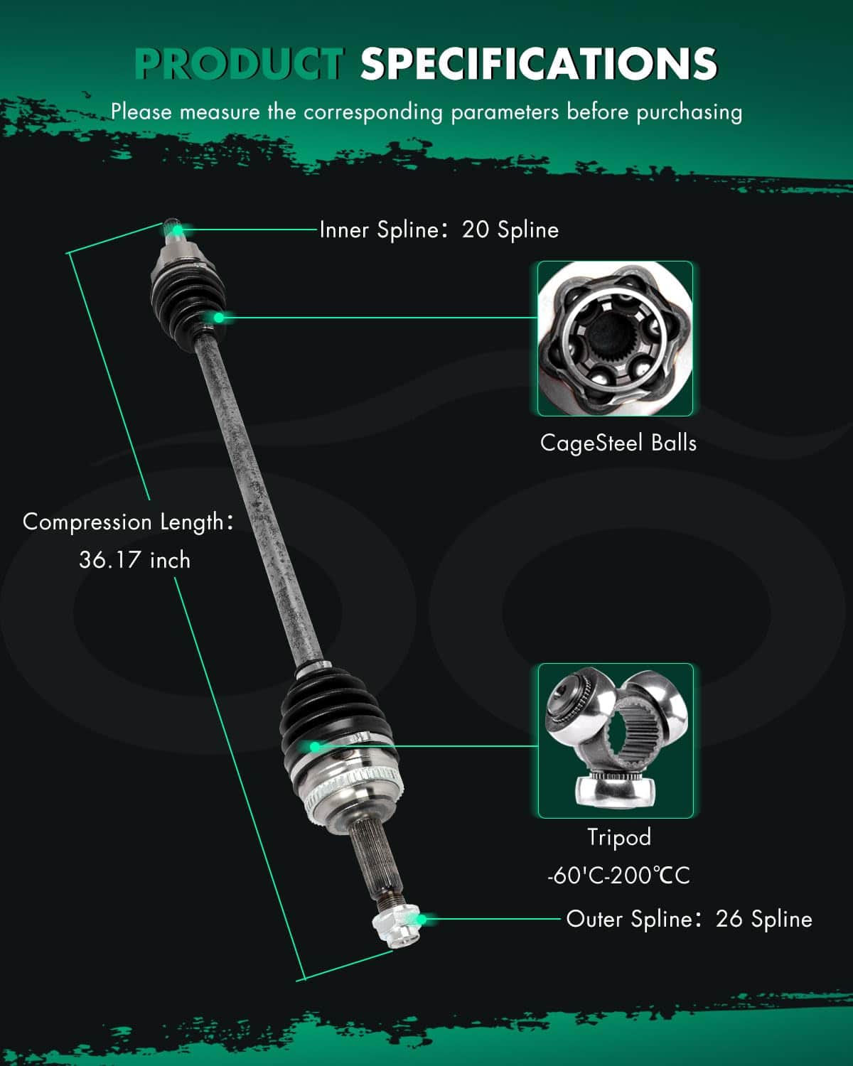 Ensamblaje de Eje de Transmisión SCITOO Frontal Derecho - Imagen 6