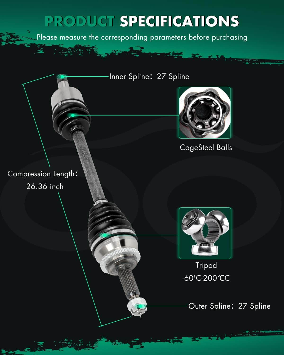 SCITOO Ensamblaje de Eje de Transmisión CV Frontal - Imagen 6