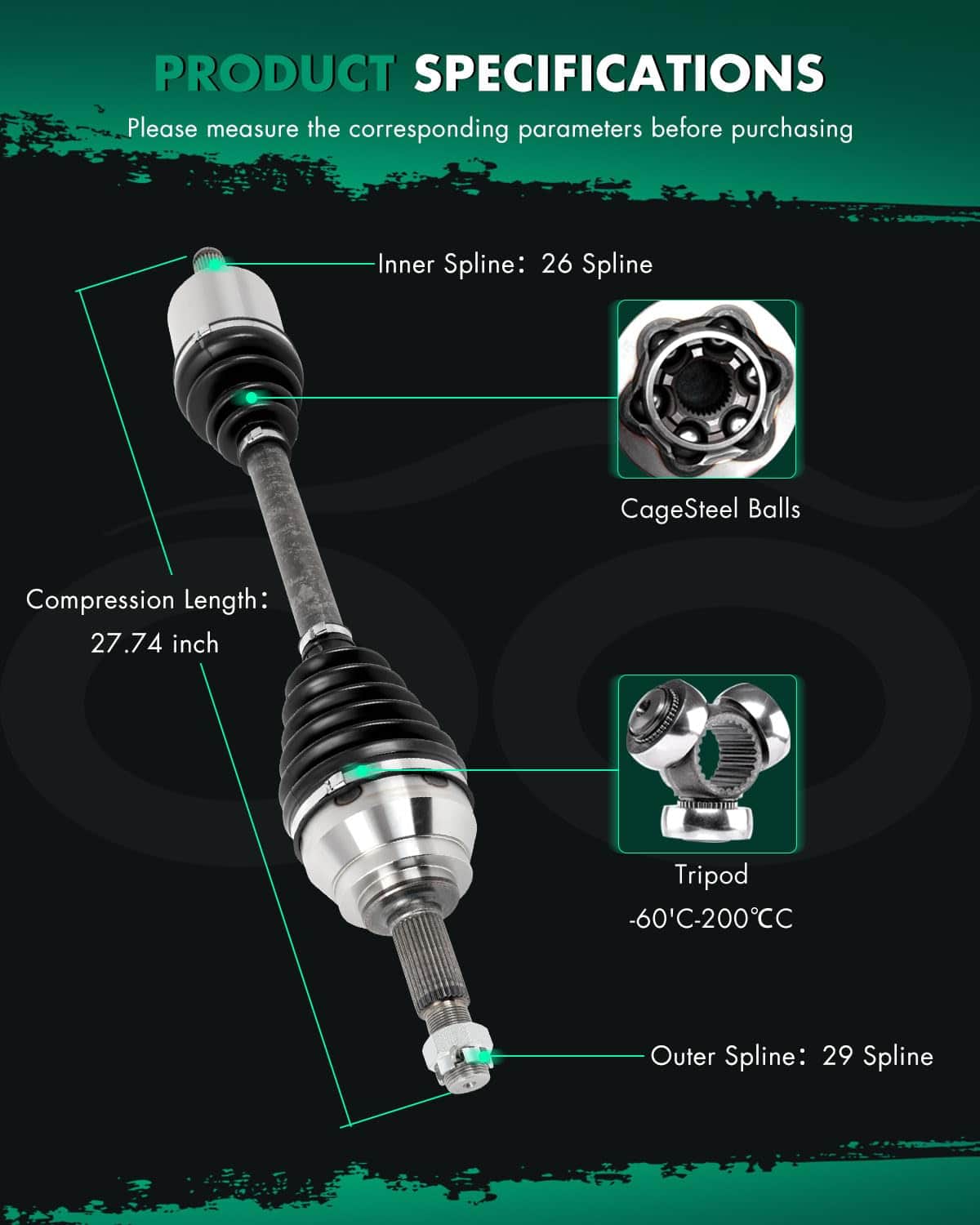 Ensamble del eje de la transmisión para Nissan Quest 3.5L - Imagen 6