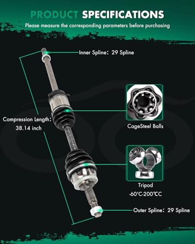 Ensamblaje de eje de transmisión delantero -Plata y Negro - Imagen 6