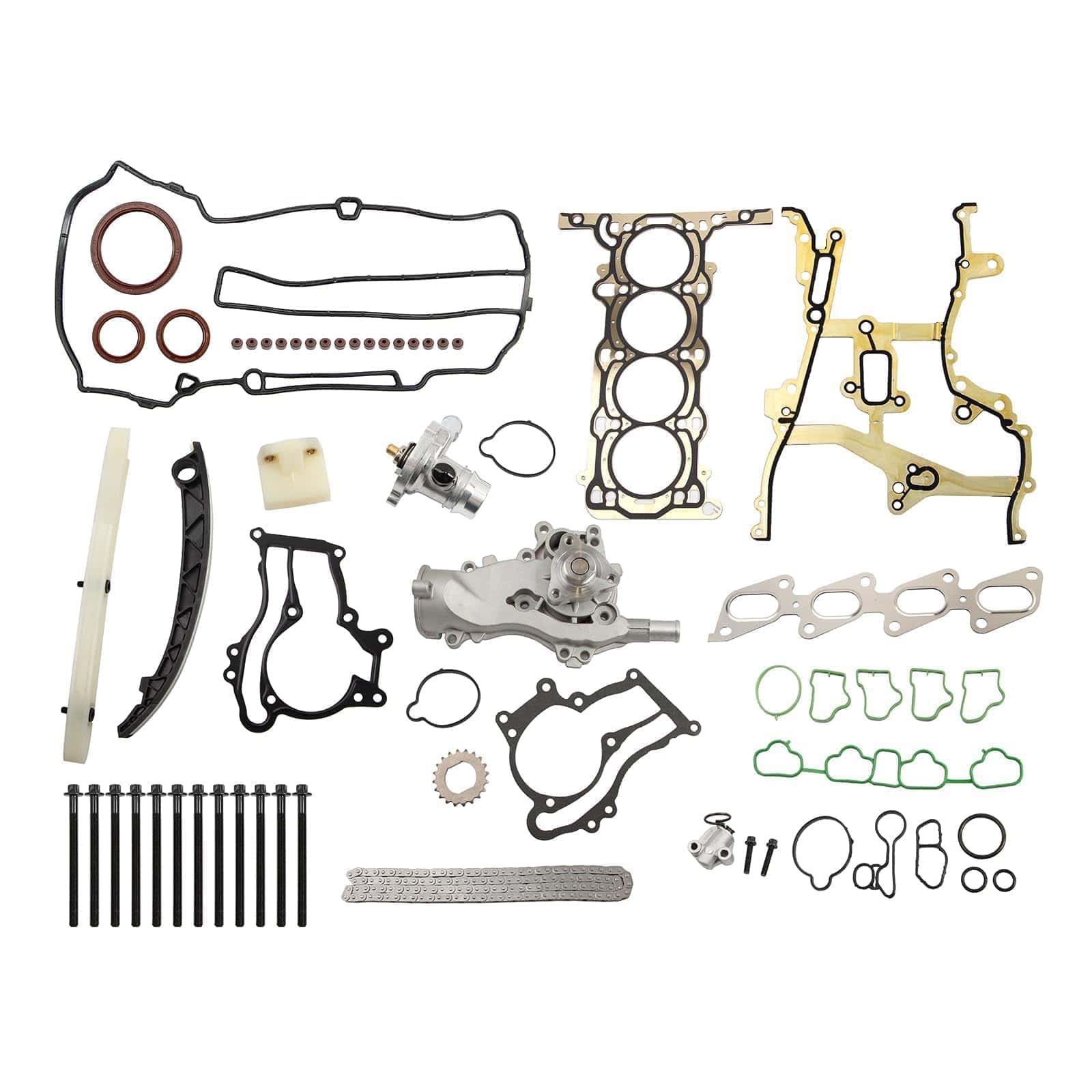 Juego de Gasket de Culata Pernos Kit de Cadena de Tiempo