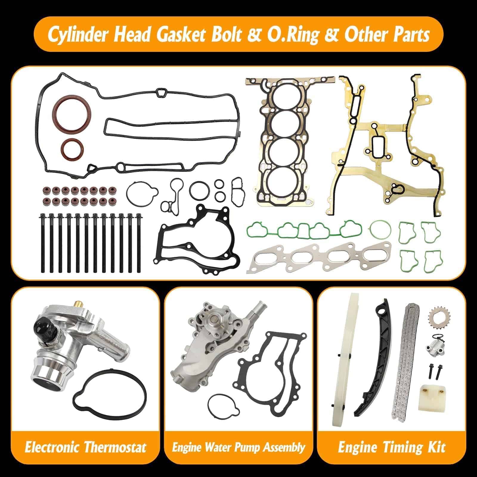 Juego de Gasket de Culata Pernos Kit de Cadena de Tiempo - Imagen 3