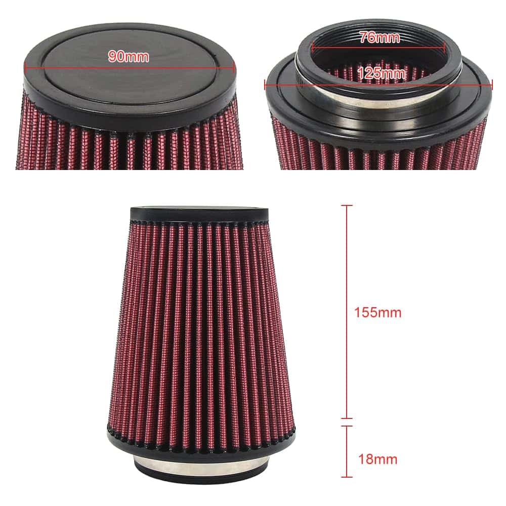 Filtro de aire de alto flujo seco lavable de repuesto con - Imagen 3