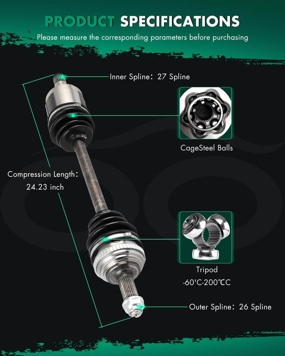 Eje de árbol de transmisión SCITOO delantero izquierdo para - Imagen 6