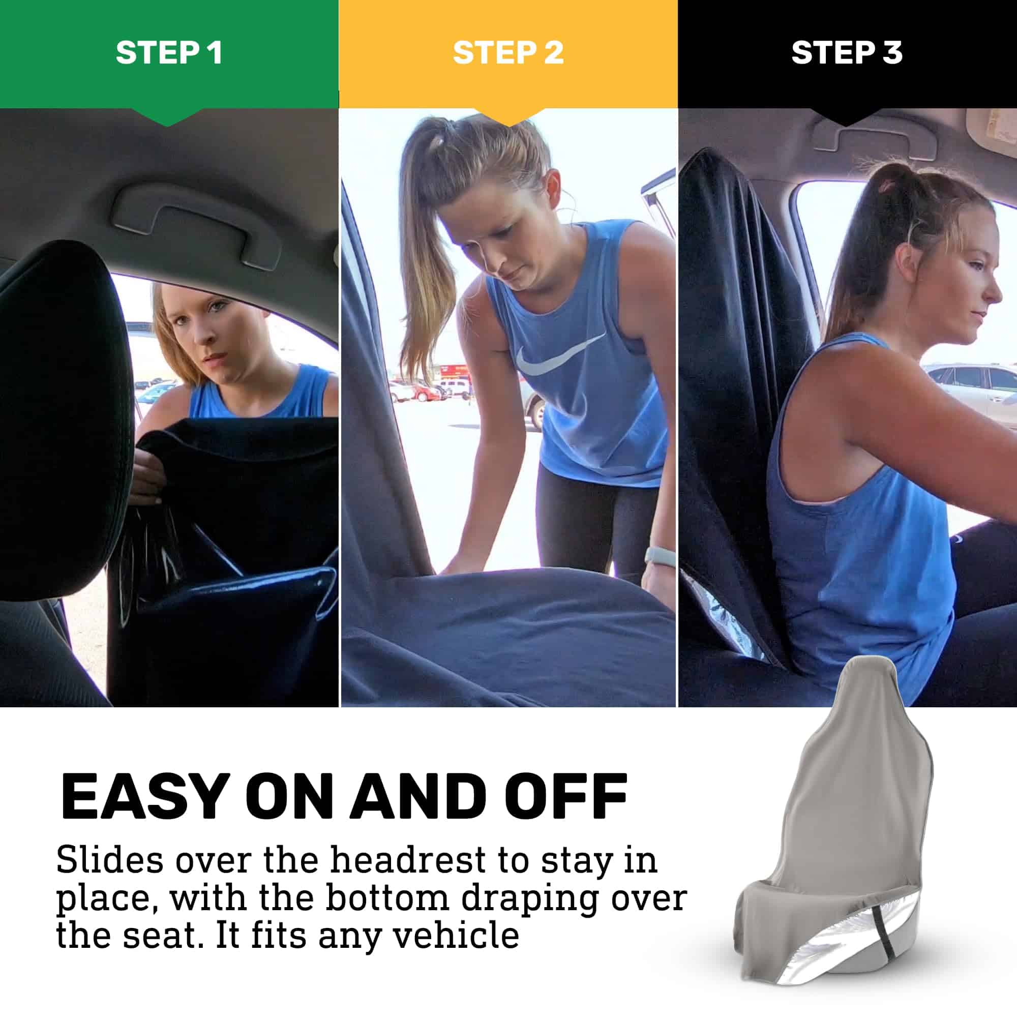 Cubierta de asiento delantero EliteSport, Universal Fit - Imagen 8