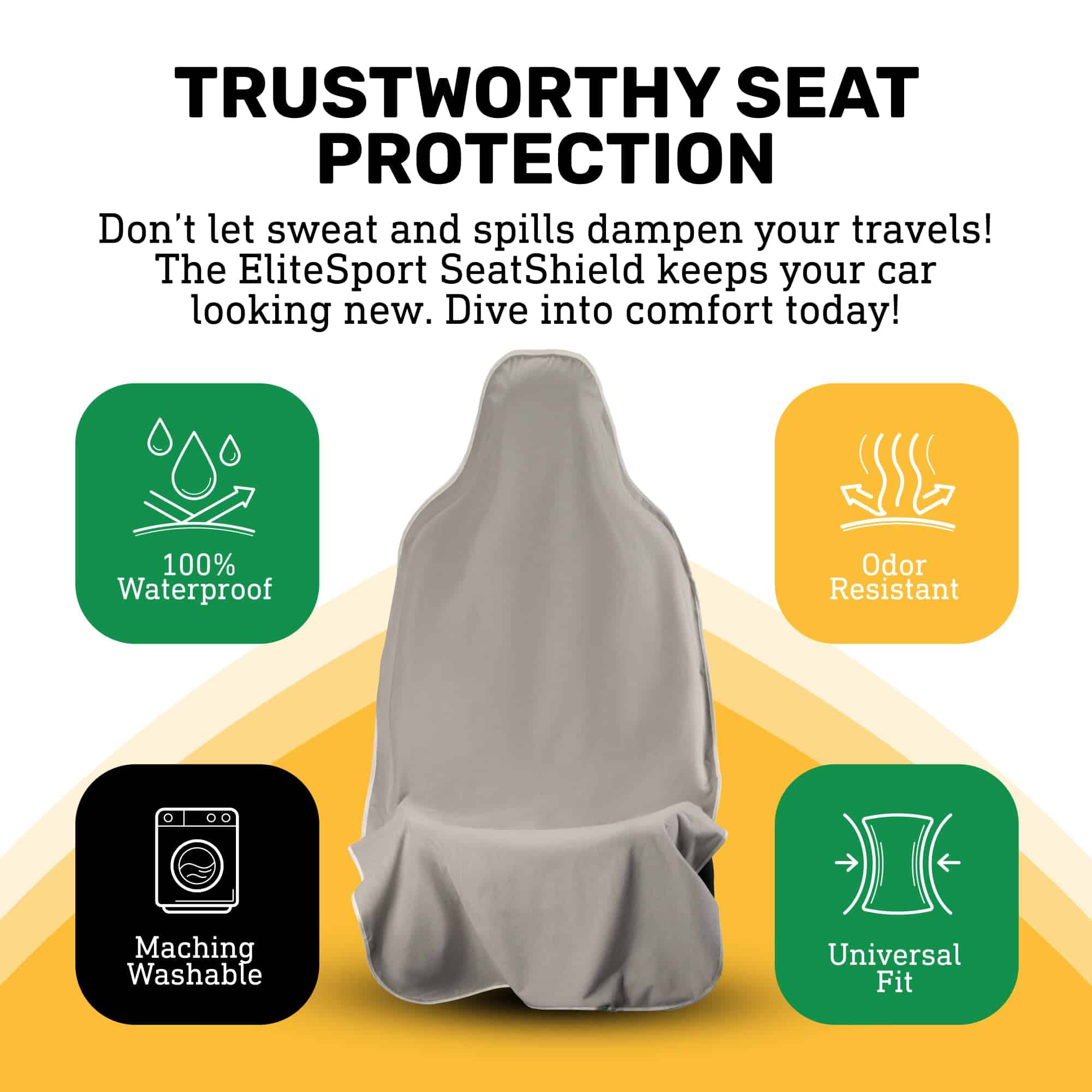 Cubierta de asiento delantero EliteSport, Universal Fit - Imagen 3