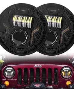 Faros LED redondos de 7 pulgadas SINLIRU JK con luz alta y