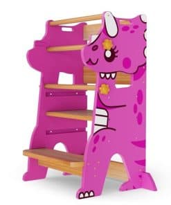 Taburete escalón para niños pequeños Torre ajustable Dino