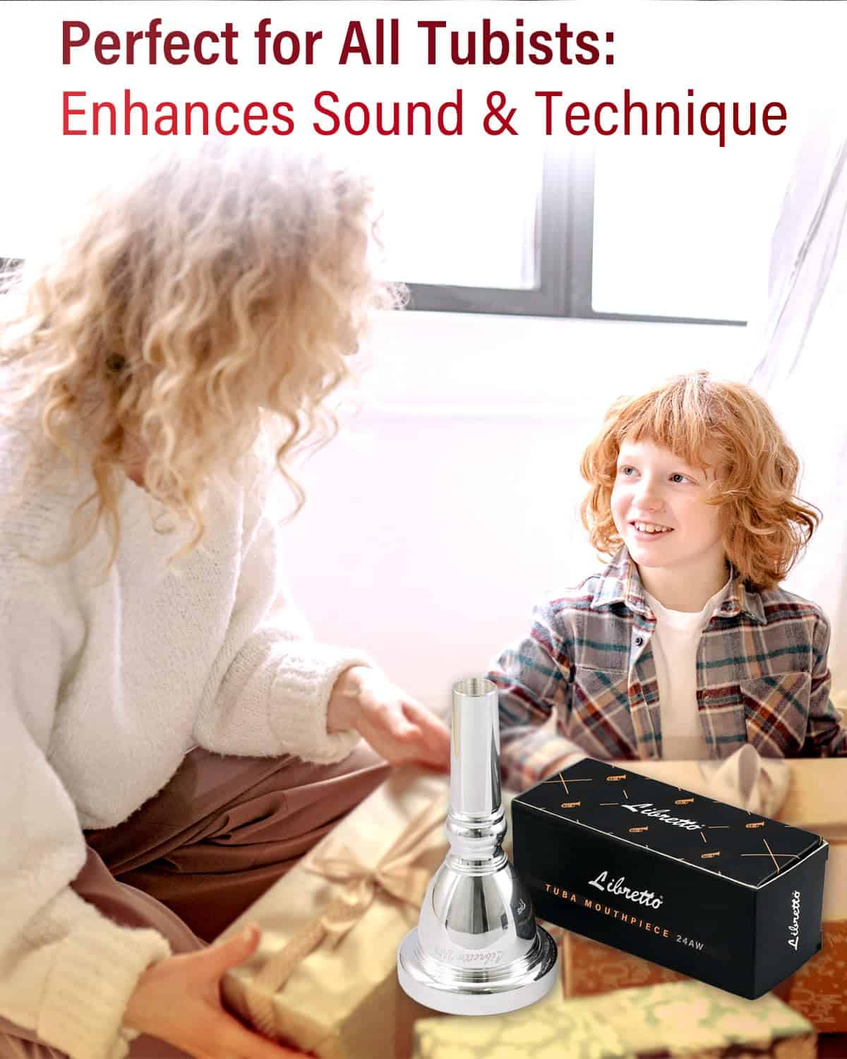 Boquilla de Tuba Libretto 24AW, Boquilla de Tuba Plateada - Imagen 7
