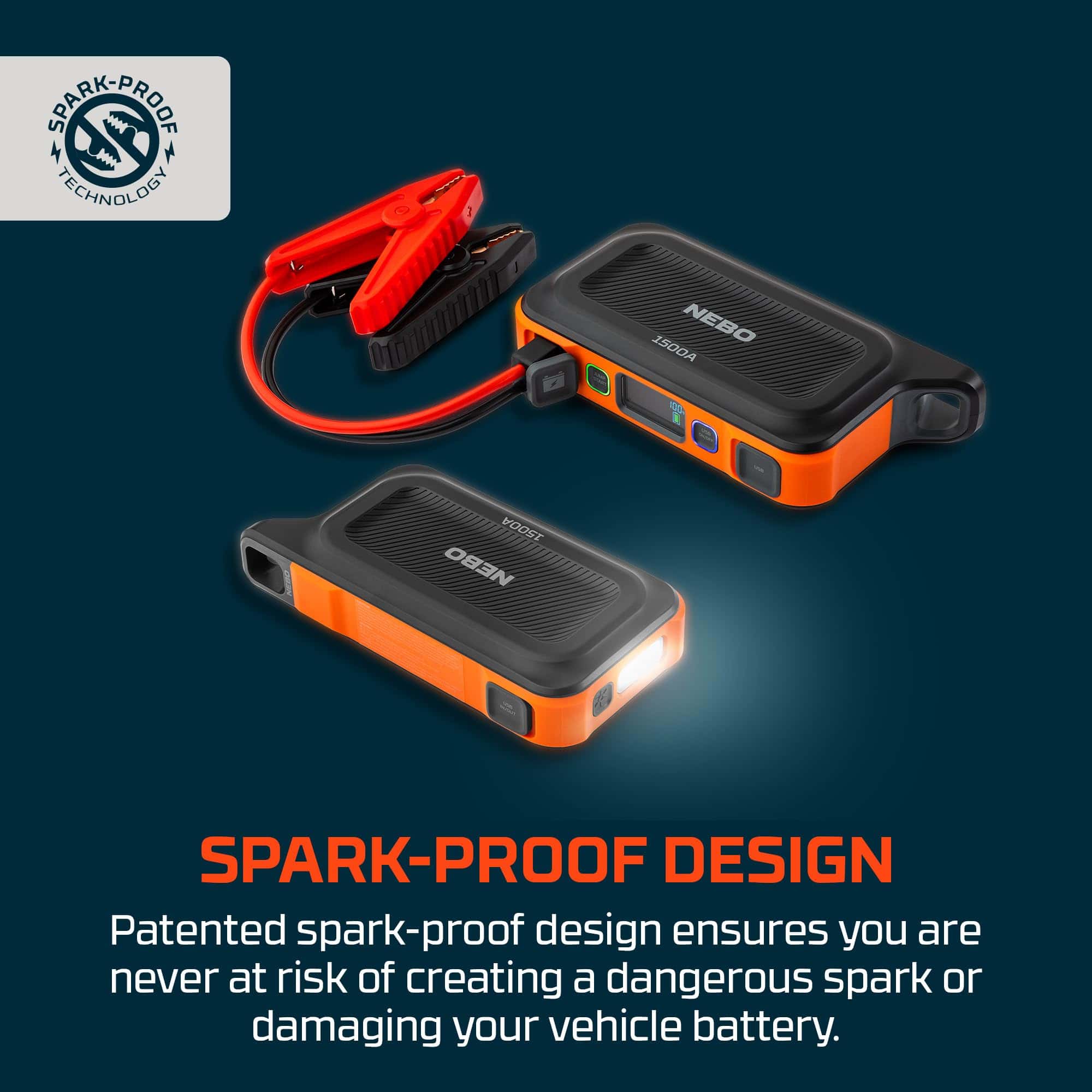 Arrancador de batería portátil NEBO 1500A | Fuente de - Imagen 6