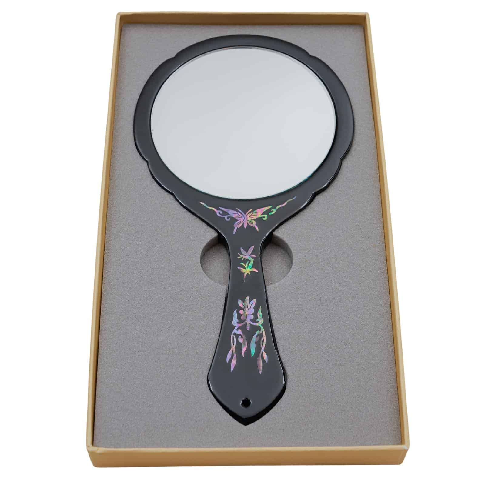 Espejo de Mano Coreano de Nácar Hecho a Mano de February - Imagen 3