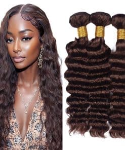 Dokksiiia Dark Brown Bundles Pelo Humano Color 4 Ondas