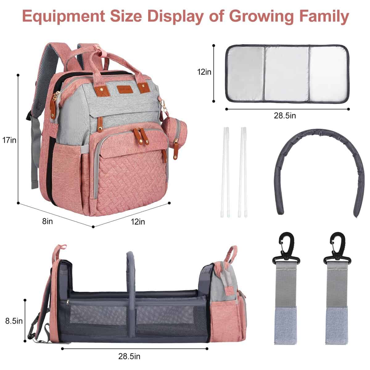 Mochila para Pañales Shengmeister, Bolsa de Pañales para - Imagen 5