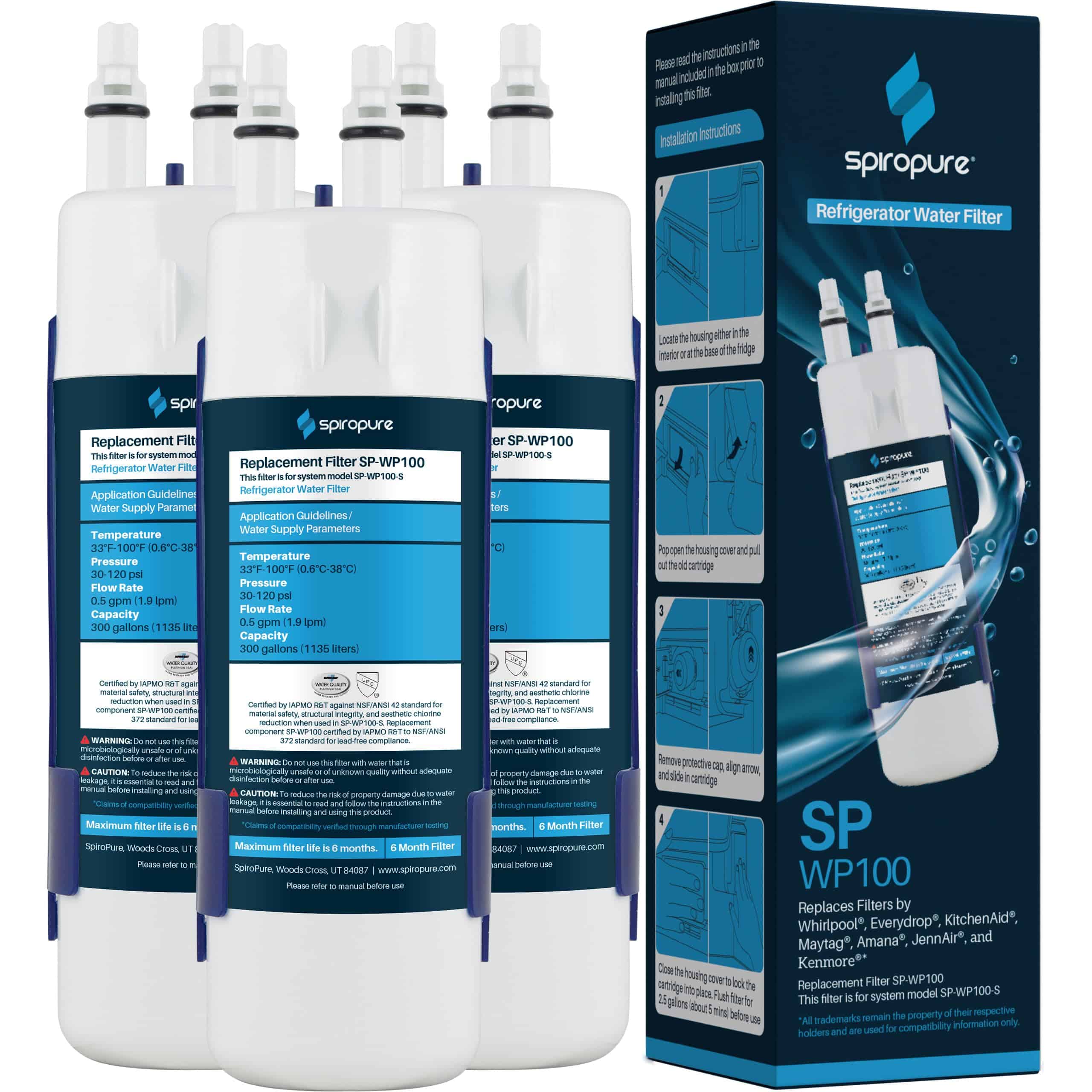 Filtro de Agua para Refrigerador SpiroPure SP-WP100-3PK