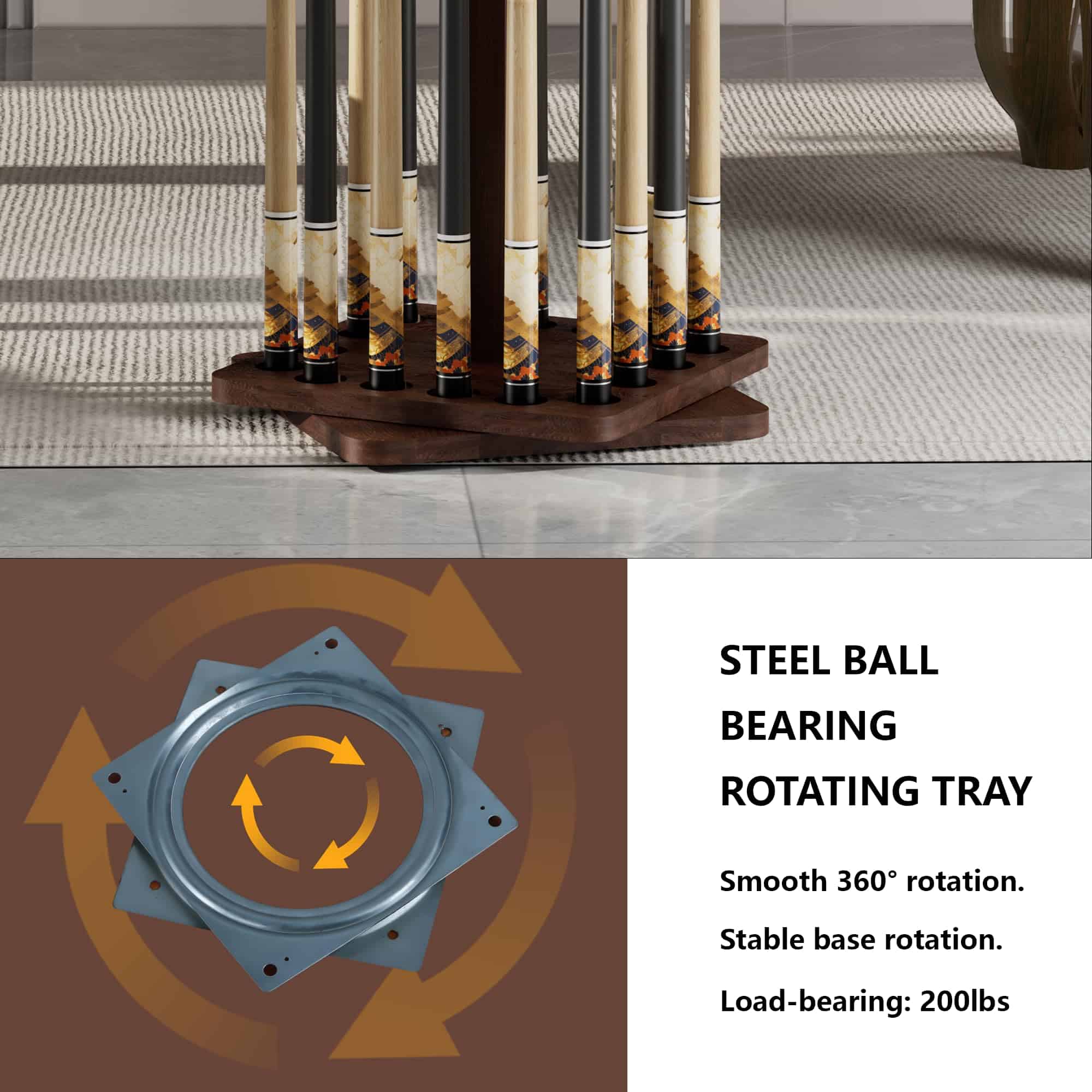 Porta Partes para Palos de Billar para Sala de Billar, - Imagen 4