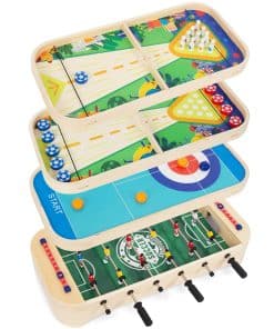 Mesa de Futbolito Multifunción 4 en 1 - Juego de Mesa de
