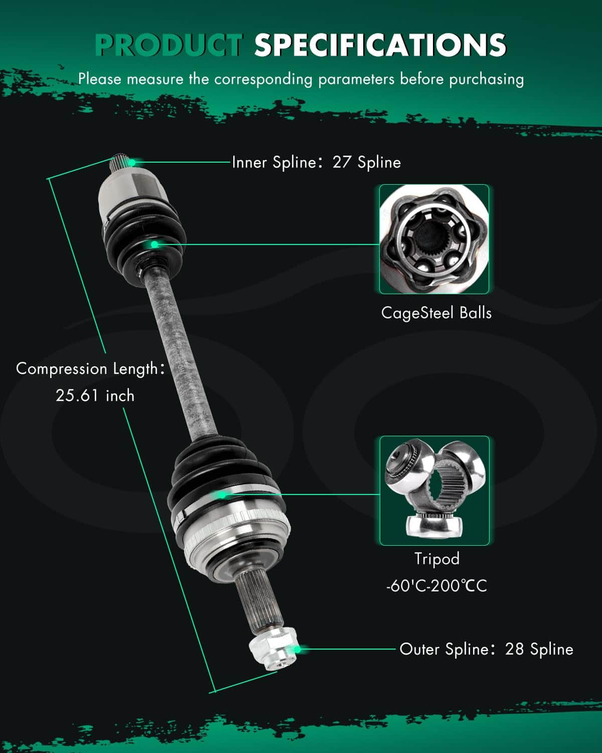 Eje de la unidad delantera izquierda SCITOO para Honda - Imagen 6