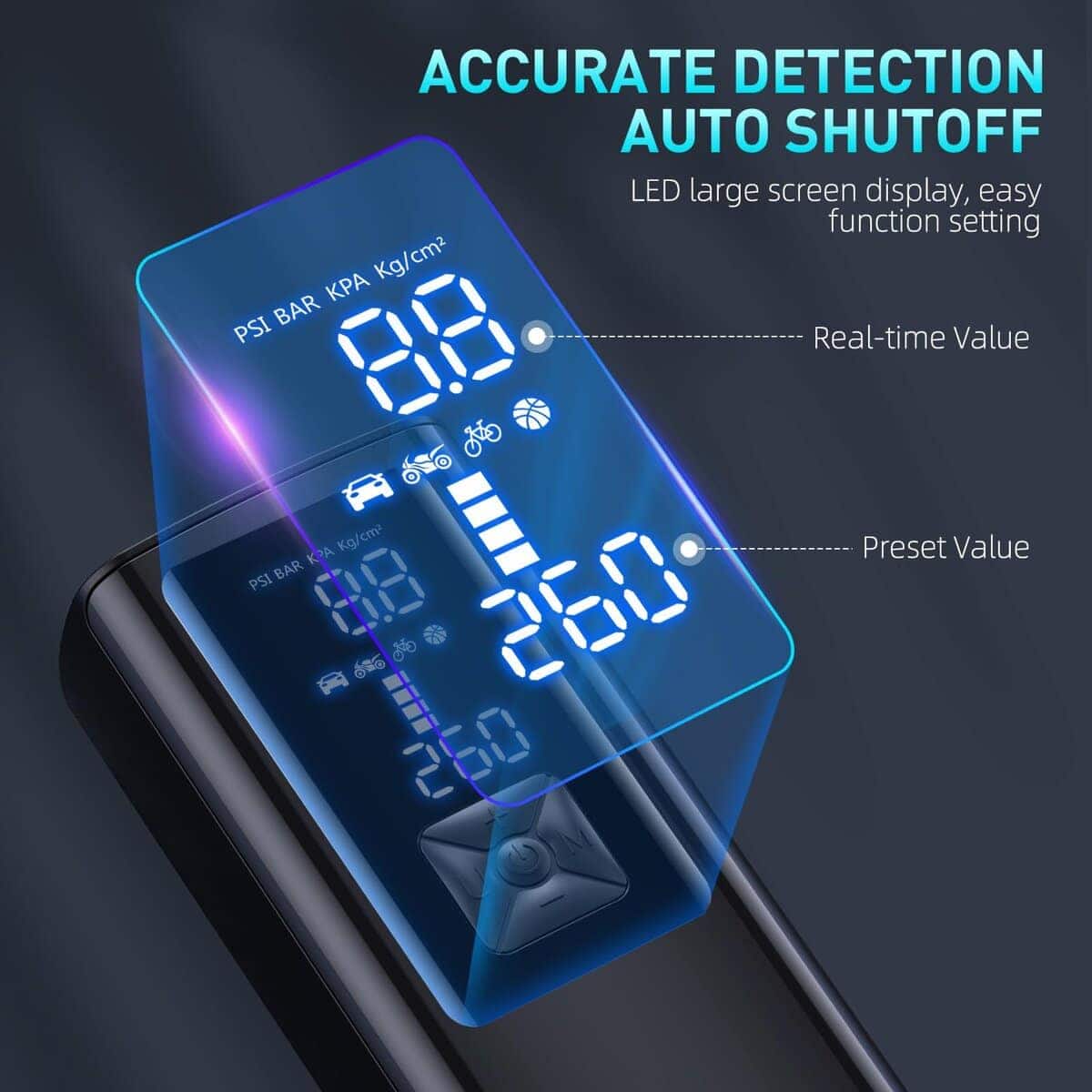 Compresor de aire portátil para neumáticos, 150PSI y - Imagen 6