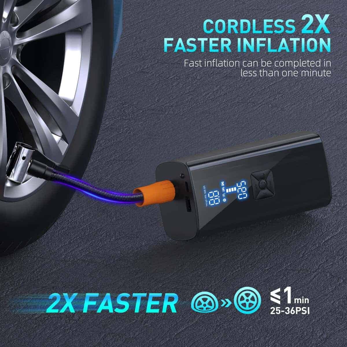 Compresor de aire portátil para neumáticos, 150PSI y - Imagen 4