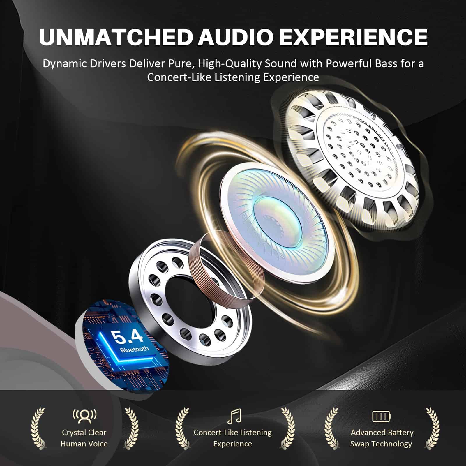 Audífonos de oído abierto OJW con ganchos para la oreja, - Imagen 6