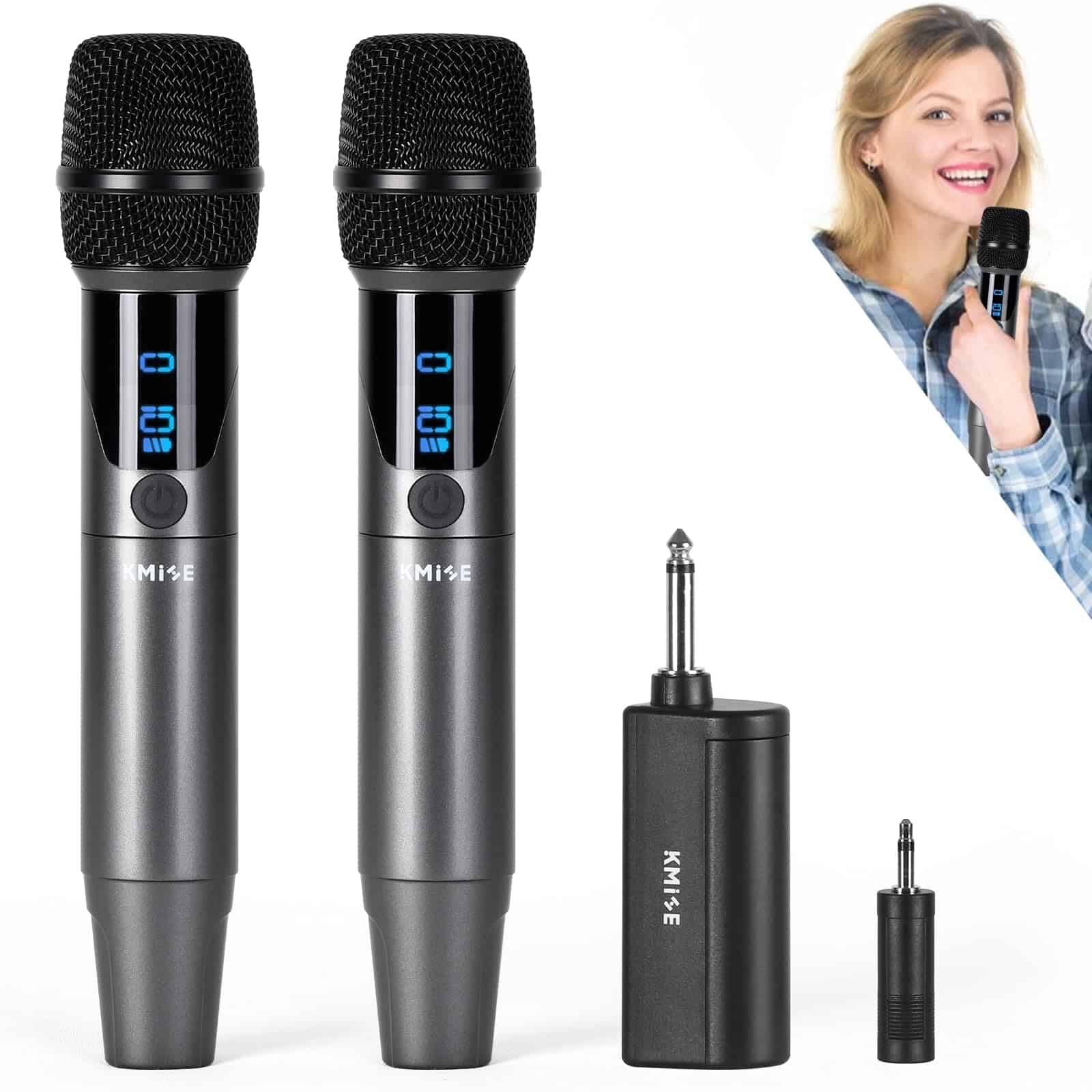 Sistema de Micrófono Inalámbrico Kmise, 2.4GHz Doble