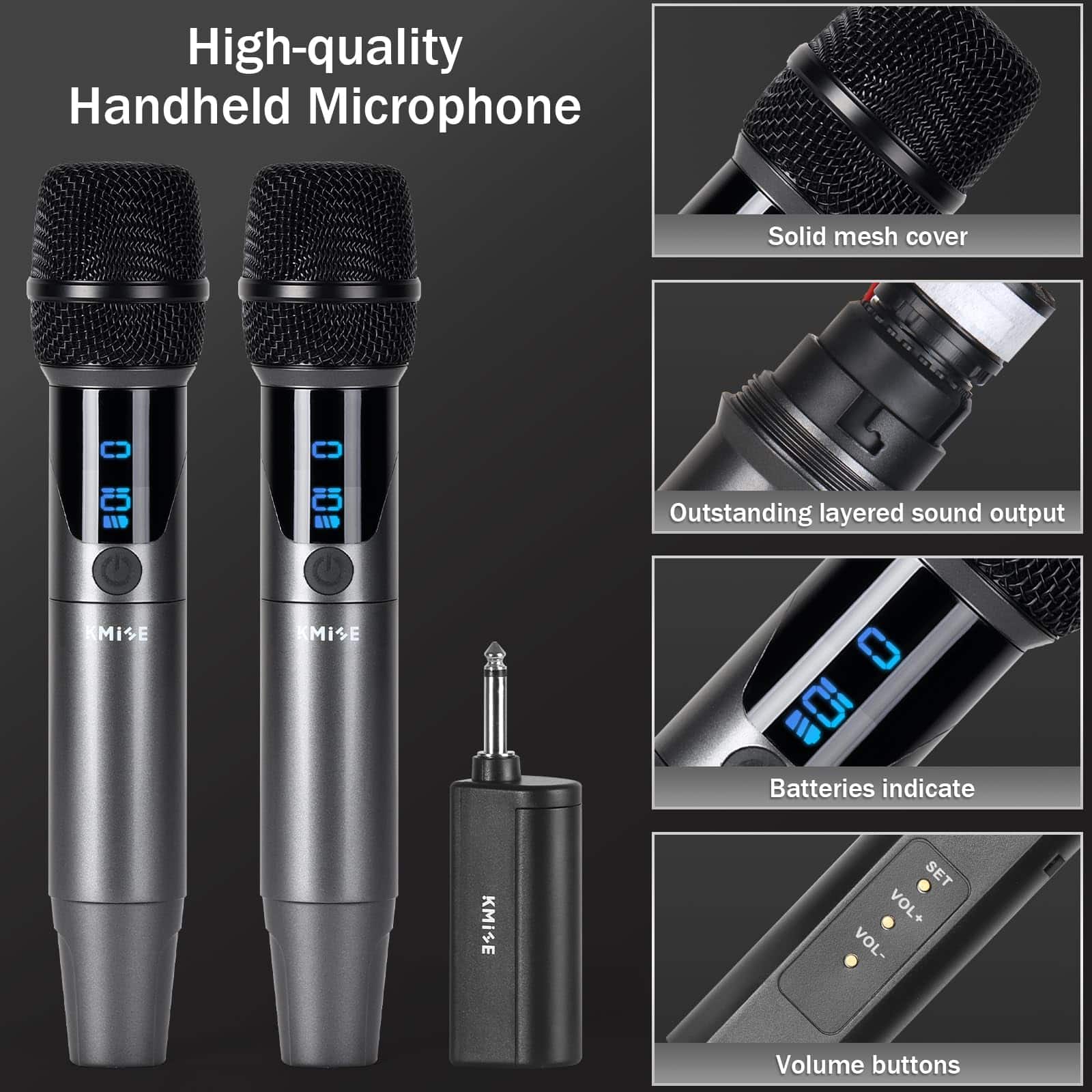Sistema de Micrófono Inalámbrico Kmise, 2.4GHz Doble - Imagen 5