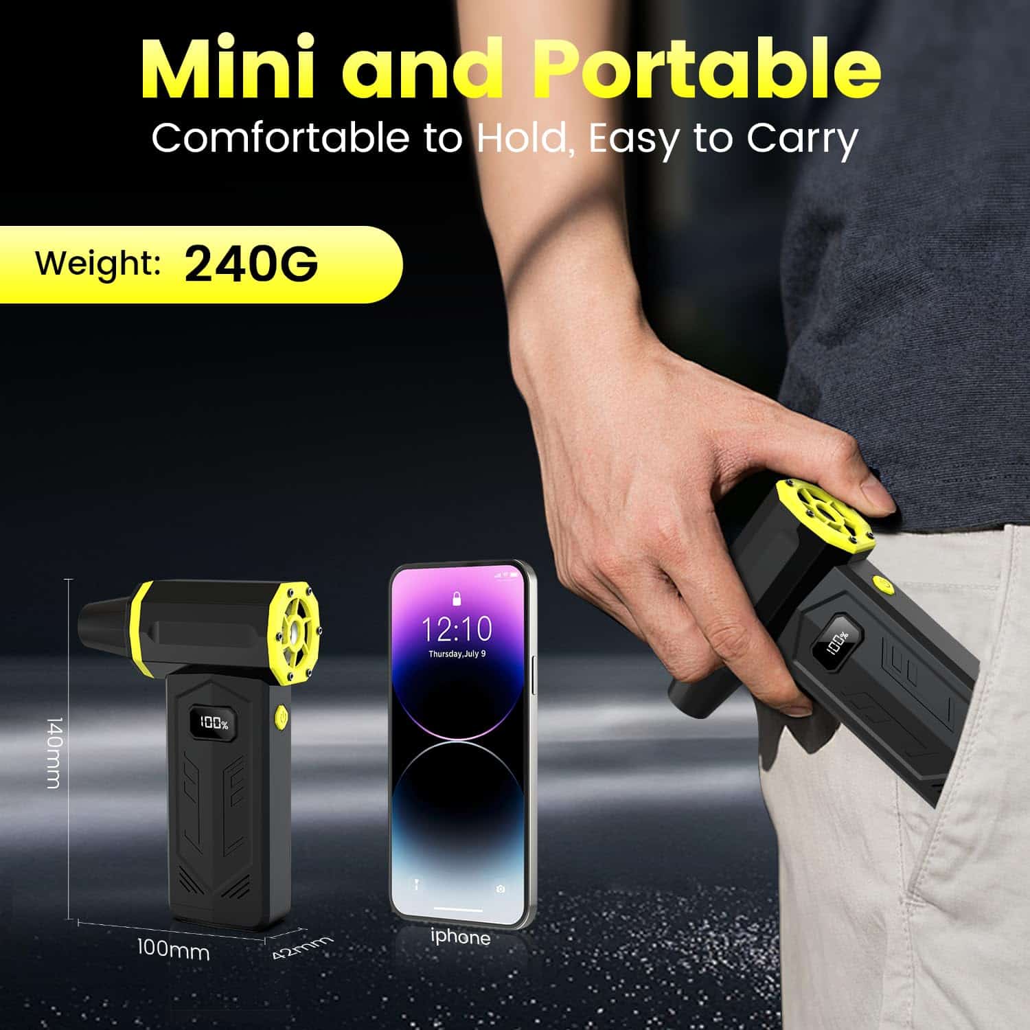 Soplador de Aire Comprimido, Soplador de Aire -Negro - Imagen 9