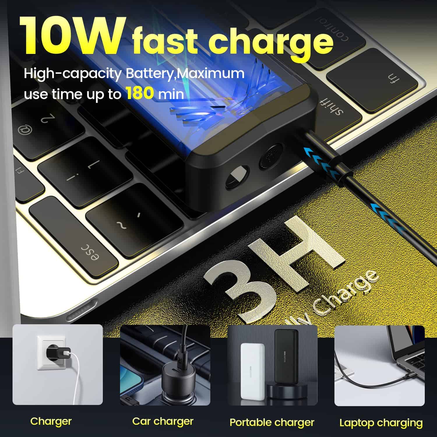 Soplador de Aire Comprimido, Soplador de Aire -Negro - Imagen 6