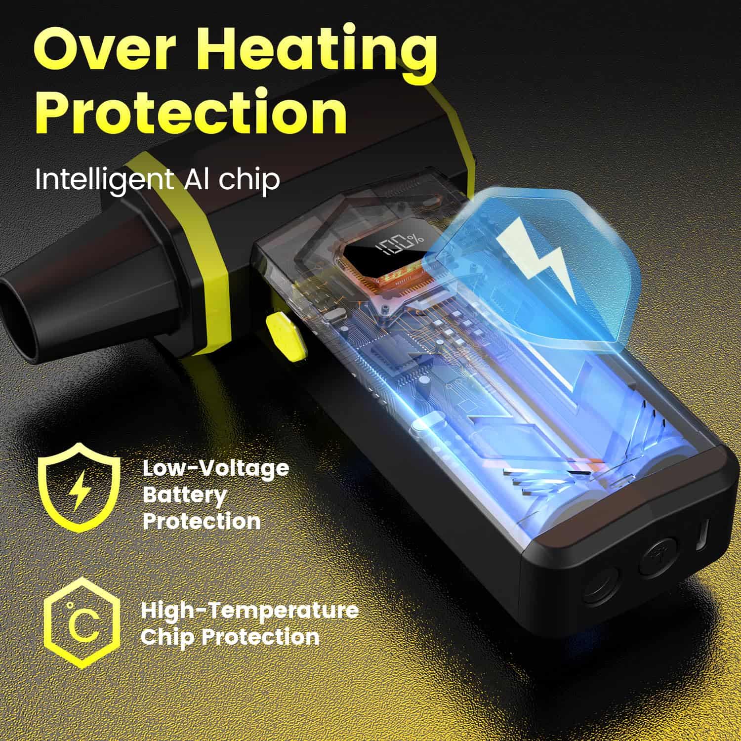 Soplador de Aire Comprimido, Soplador de Aire -Negro - Imagen 8