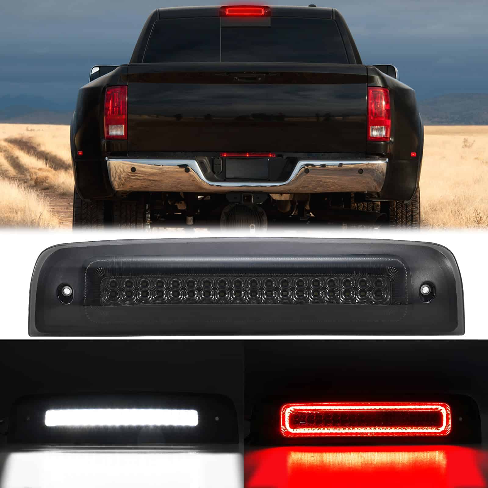 Tercera Luz de Freno Compatible con Ram 1500, 2010-2018,