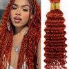 Cabello de Trenzado Humano Ondulado Profundo, Color Naranja