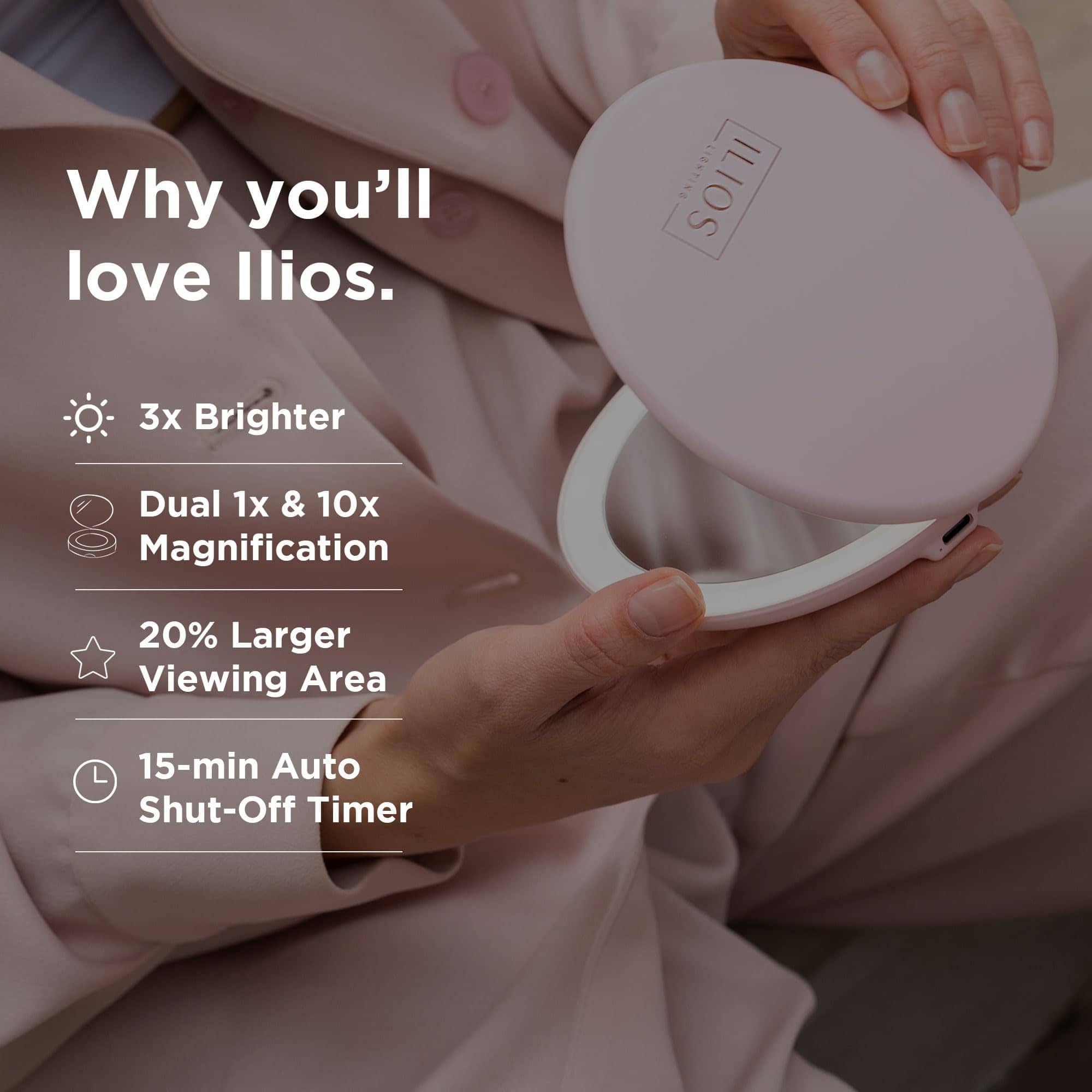 Espejo Compacto LED Ilios Lighting con Luz y Espejo de - Imagen 4