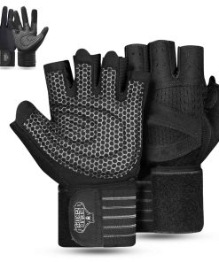 Guantes de Levantamiento de Pesas Bear Grips -Negro-Medio De