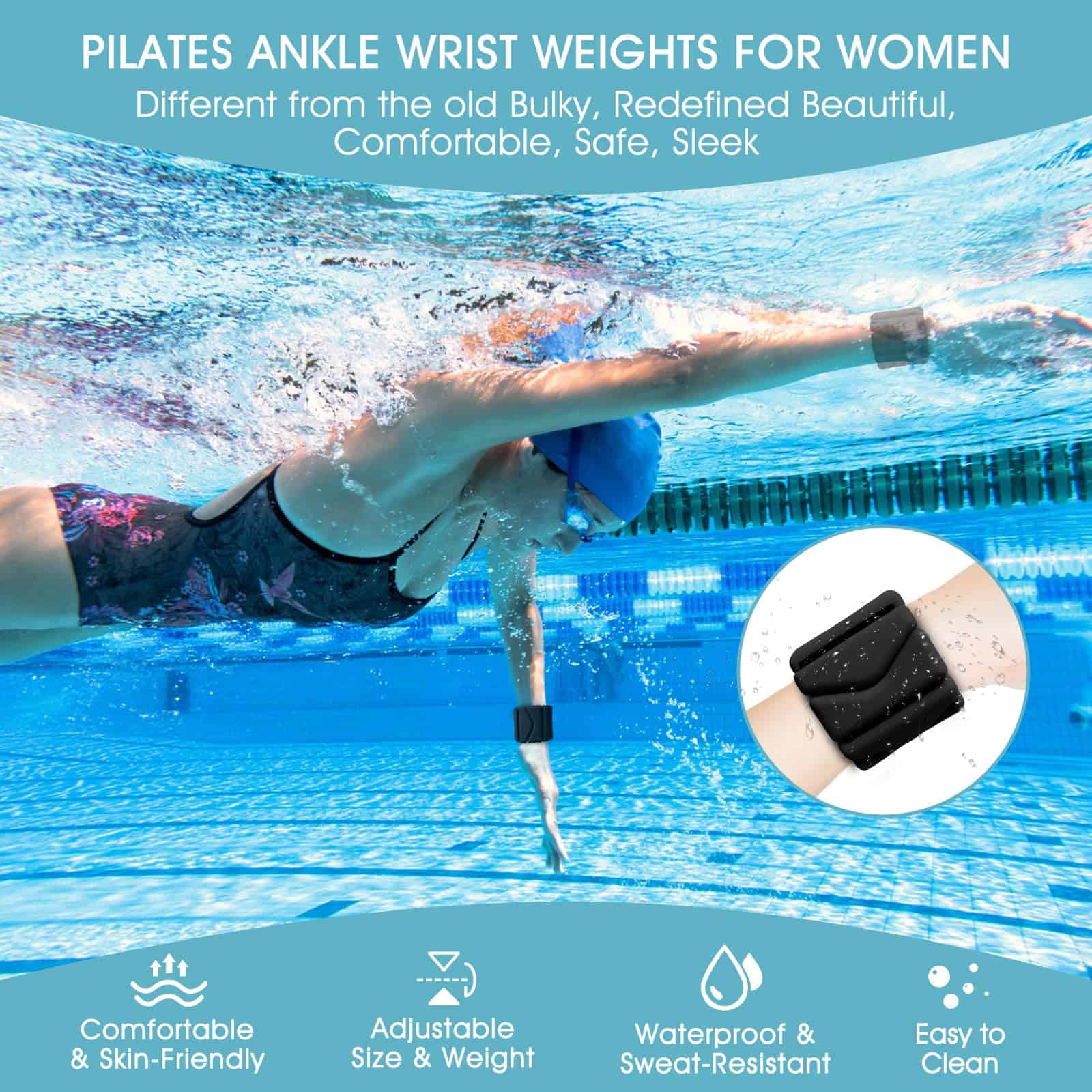 Pesas de muñeca, pesas de muñeca y tobillo -Negro - Imagen 5