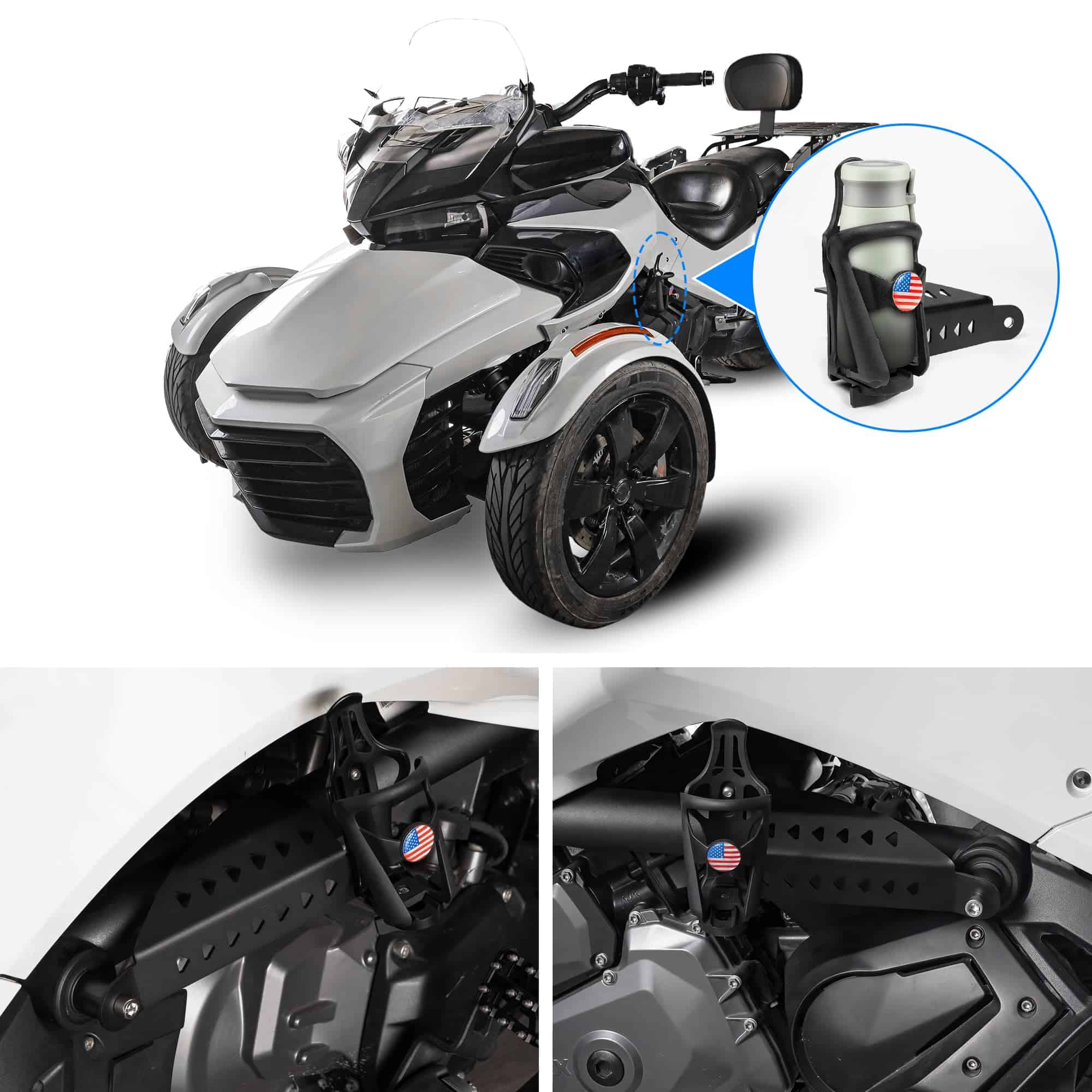 Portavasos para Can-Am Spyder, Juego de 2 unidades, - Imagen 4