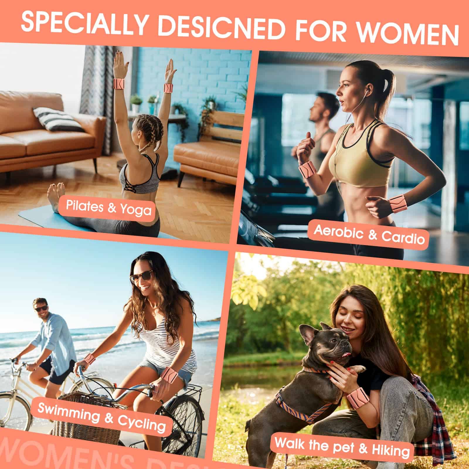 Pesas de muñeca, Pesas de muñeca y tobillo -Naranja - Imagen 8