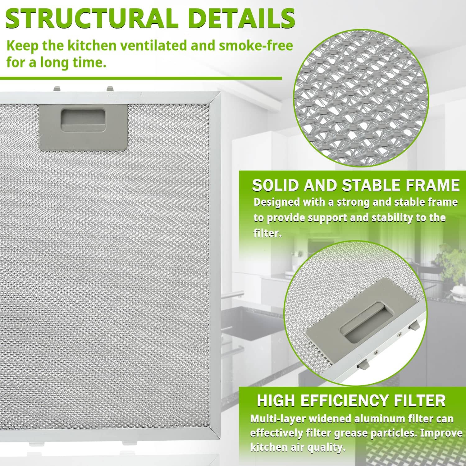 Filtro de campana extractora de repuesto EPLZON W10169961A - Imagen 4