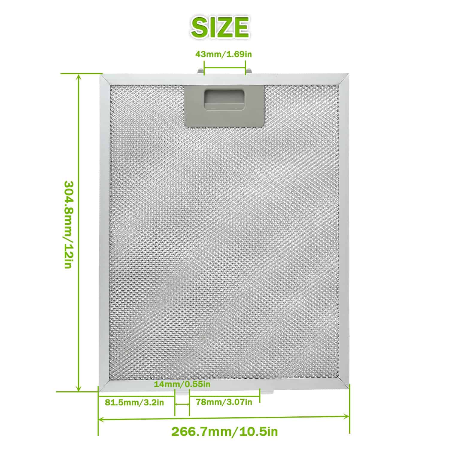 Filtro de campana extractora de repuesto EPLZON W10169961A - Imagen 3