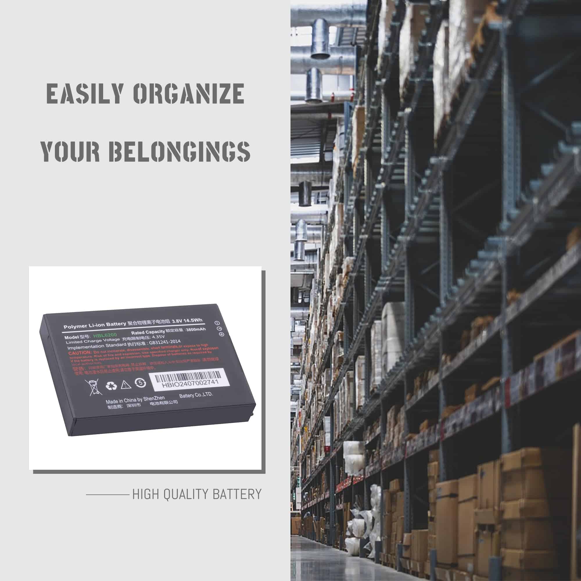 Batería HBL6200 para UROVO I6200S i6300A PDA 6200 6300 con - Imagen 8