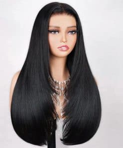 Pelucas de Mezcla de Cabello Humano TESLAL sin Pegamento y