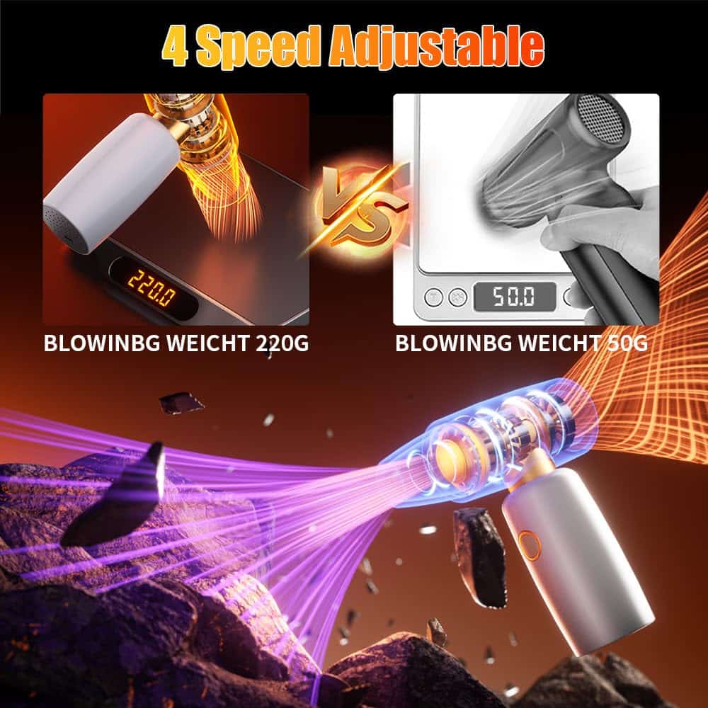 Soplador de aire comprimido inalámbrico con 4 velocidades - Imagen 6
