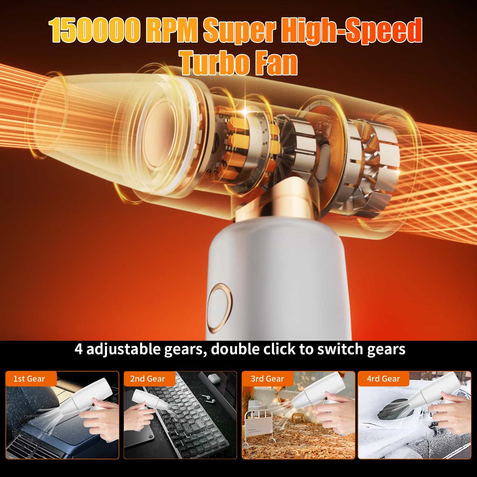 Soplador de aire comprimido inalámbrico con 4 velocidades - Imagen 4