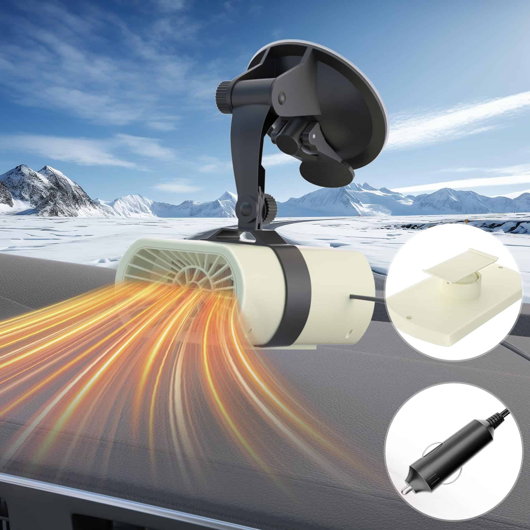 Calentador de Coche que se Conecta al Encendedor de