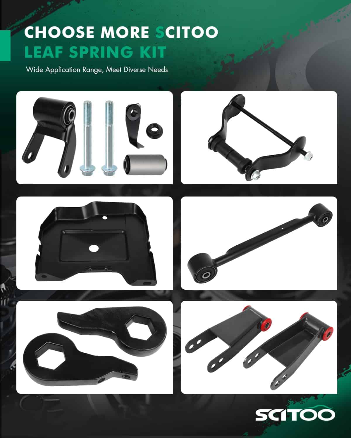 Kit de resorte de hoja SCITOO lado del conductor Rear Lower - Imagen 8