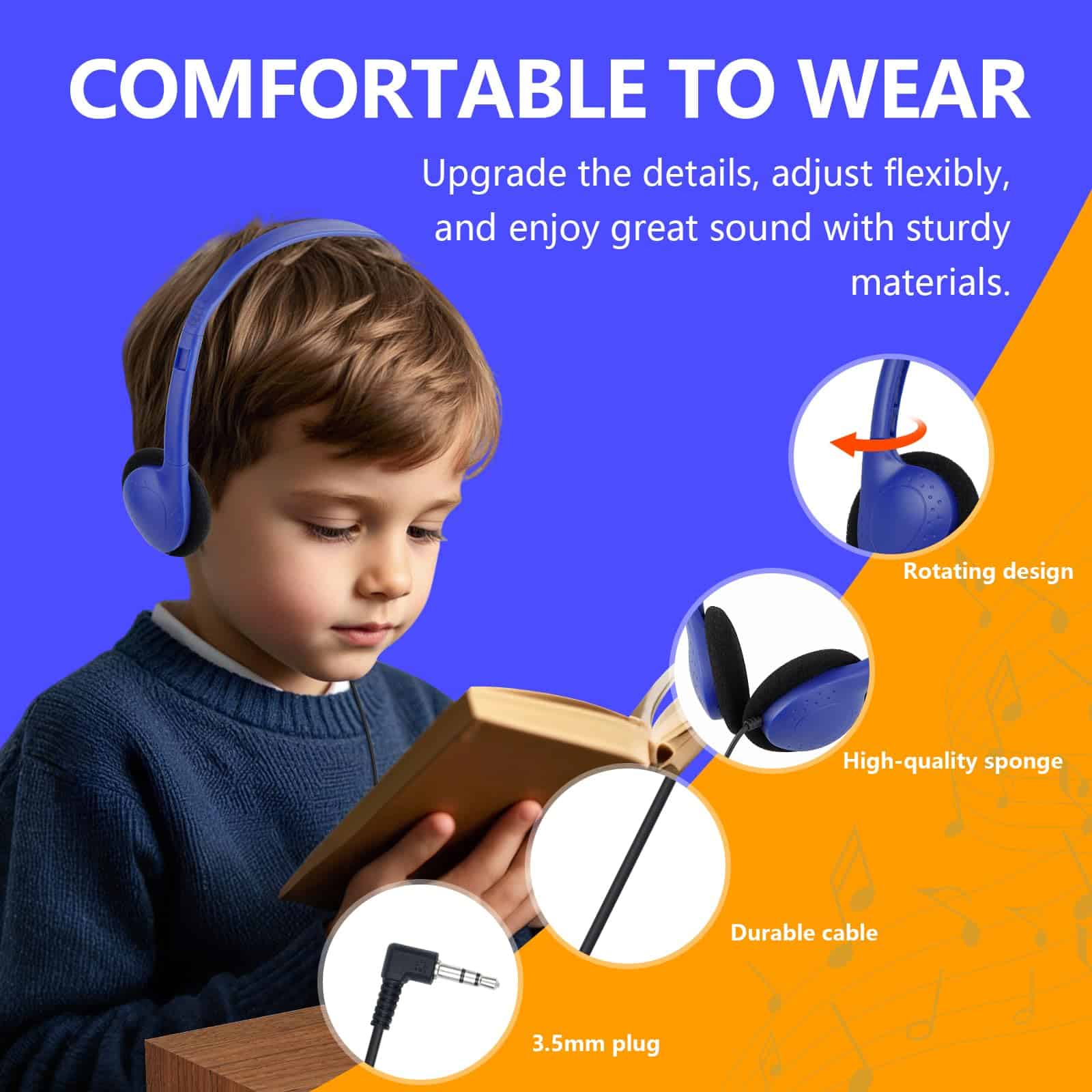 YFSFQS Auriculares de Aula Granel 16 Paquetes para Niños - Imagen 3