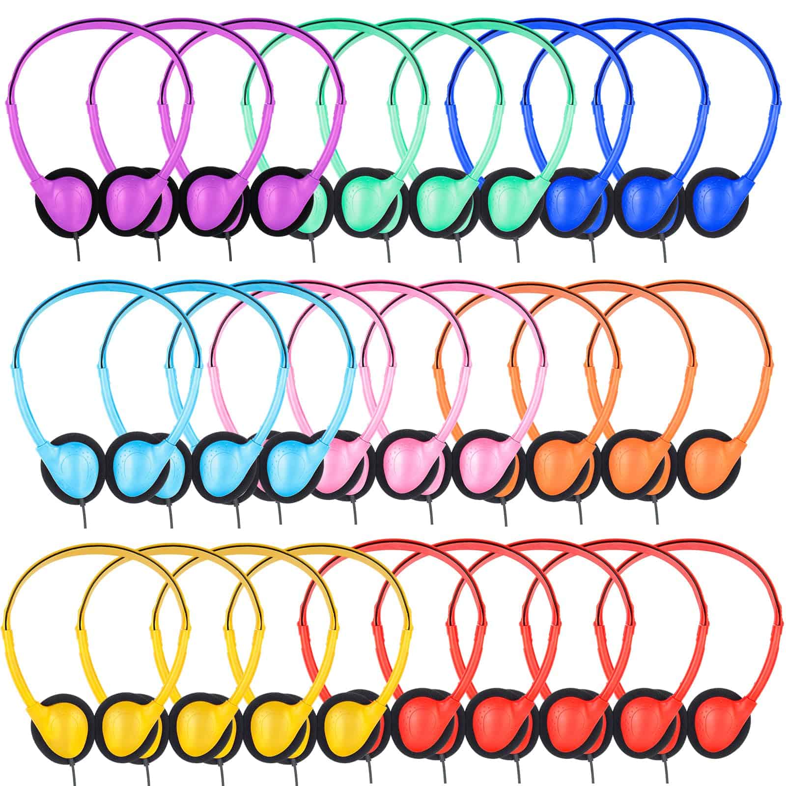 YFSFQS Auriculares de Aula Granel 16 Paquetes para Niños