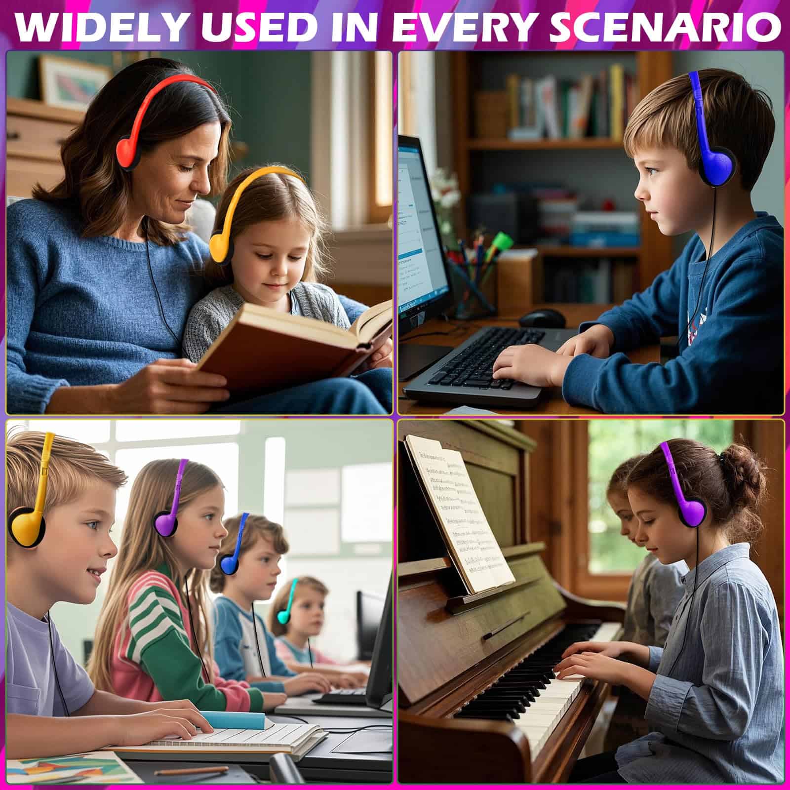 YFSFQS Auriculares de Aula Granel 16 Paquetes para Niños - Imagen 8