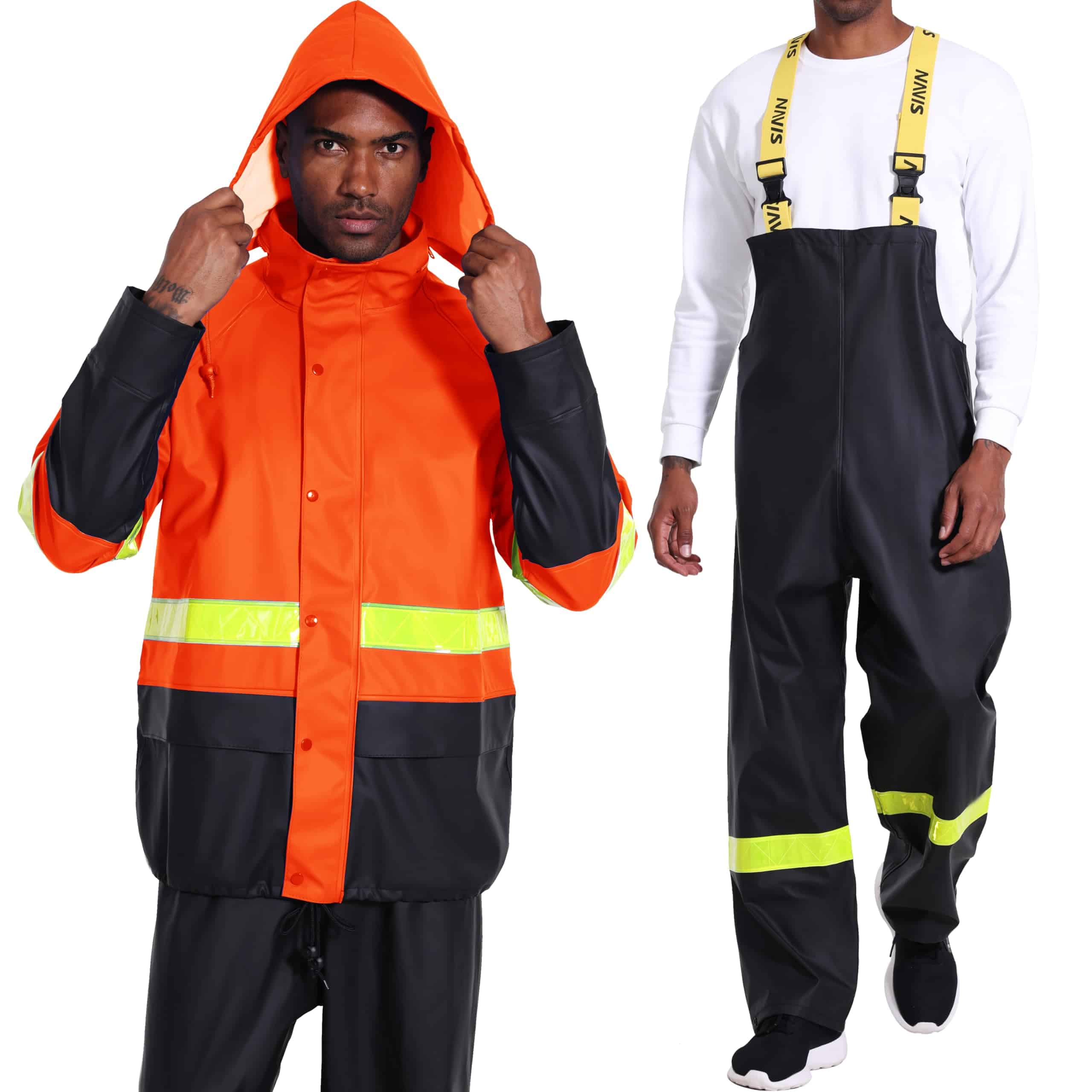 Conjunto de chaqueta impermeable con peto para pesca de - Imagen 7